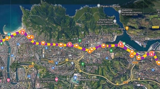 Recorrido de la cadena humana.