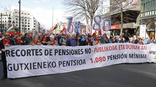 Manifestación de pensionistas en Bilbao. Foto de archivo: EFE