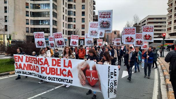 Osasunbideko sindikatuen manifestazioa, larunbat honetan, Iruñean. Argazkia: LAB Nafarroa