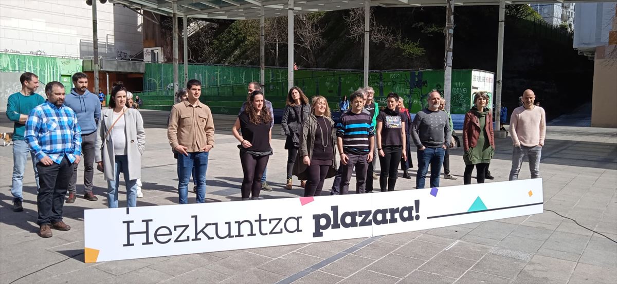 Hezuntza Plazara ekimenaren ekitaldia, Donostian. Argazkia: EITB Media