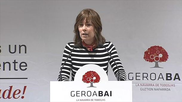 La candidata a la presidencia del Gobierno de Navarra por Geroa Bai, Uxue Barkos. EITB MEDIA