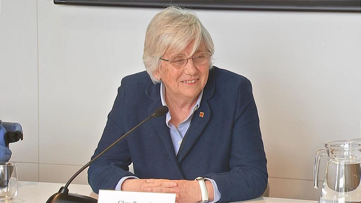 Clara Ponsati Junts alderdiko eurodiputatua Bartzelonan gaur.