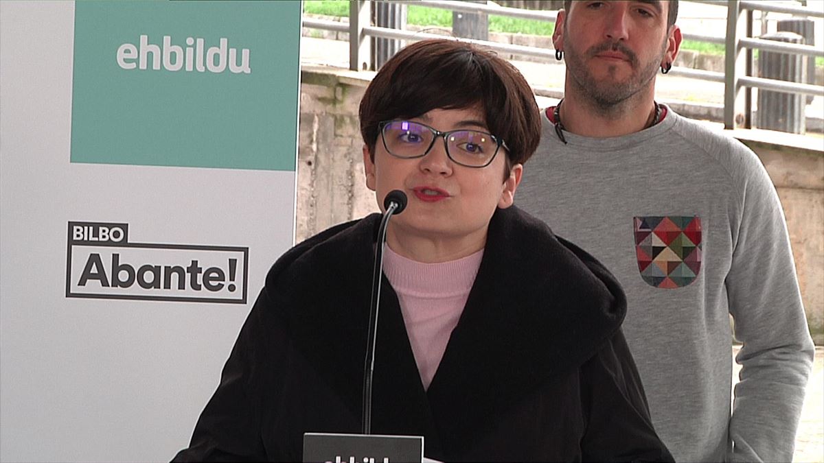 La candidata de EH Bildu a la Alcaldía de Bilbao, María del Río. Foto: EITB MEDIA