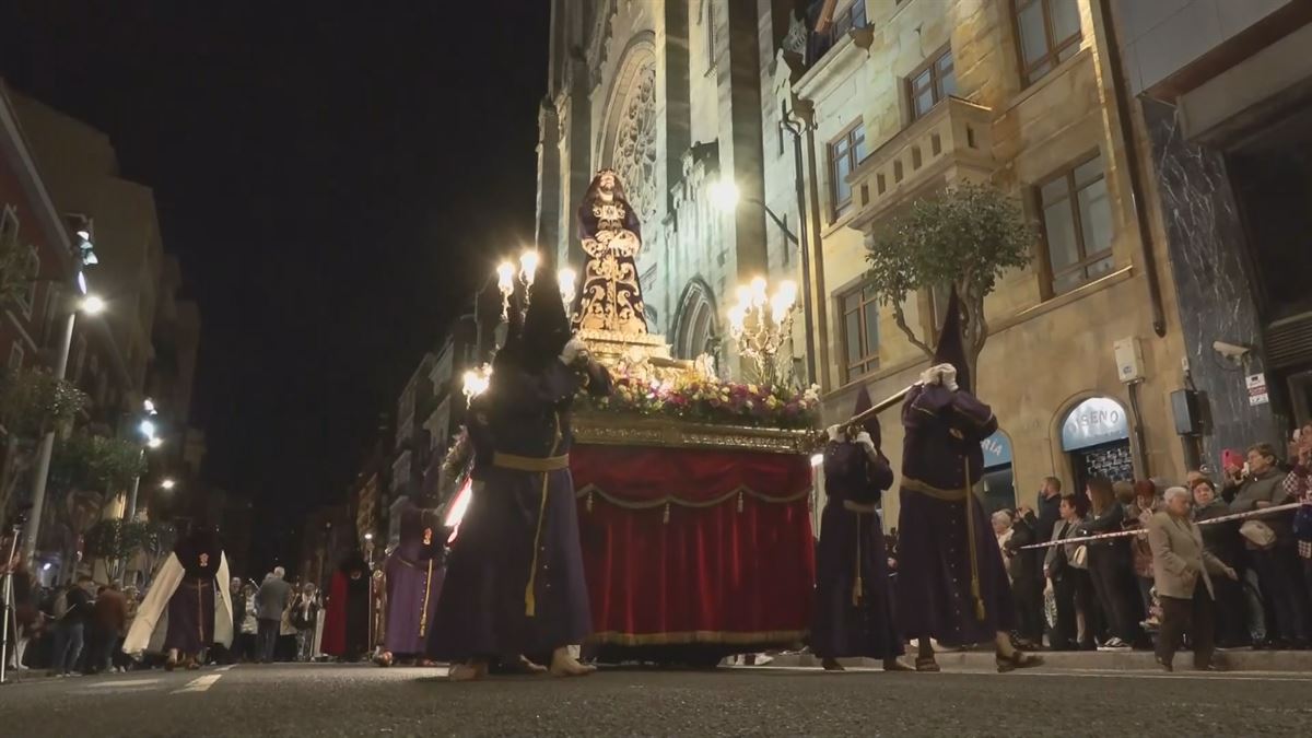 Procesión de El Nazareno. Imagen obtenida de un vídeo de EFE.