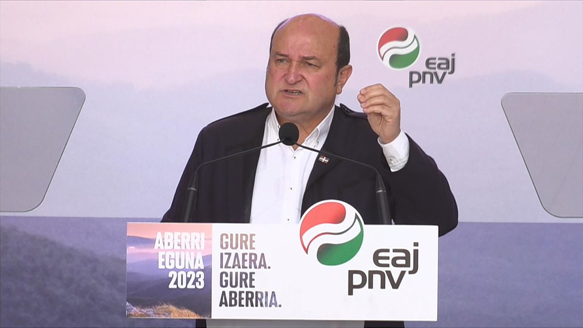 El presidente del EBB del PNV Andoni Ortuzar, en Bilbao. Foto: EITB MEDIA