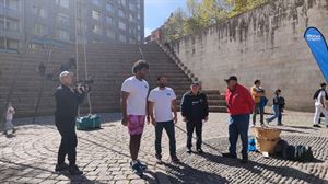 La estrella de los New Orleans Saints, Cameron Jordan visita Vitoria-Gasteiz