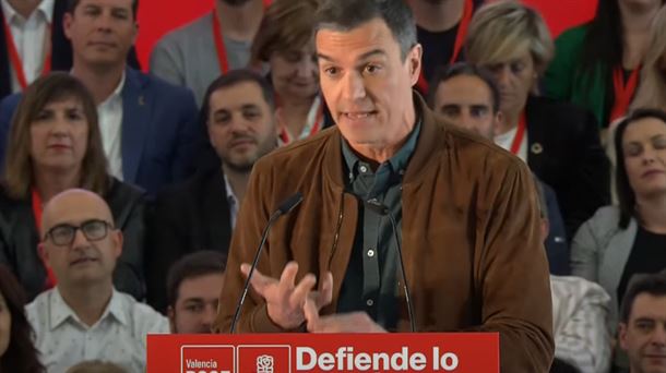 Pedro Sanchez, igande honetan egindako adierazpenetan. Argazkia: PSOE