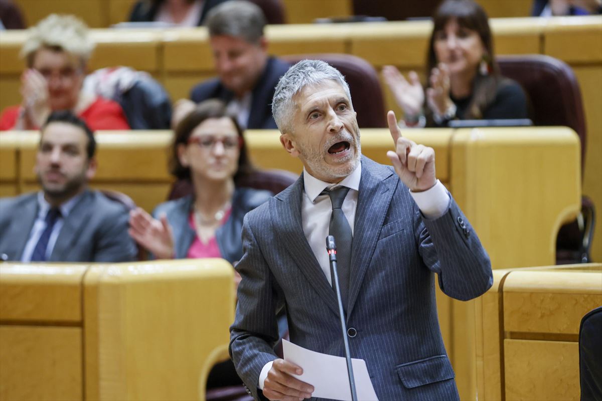 El ministro del Interior, Fernando Grande-Marlaska, en el Senado.