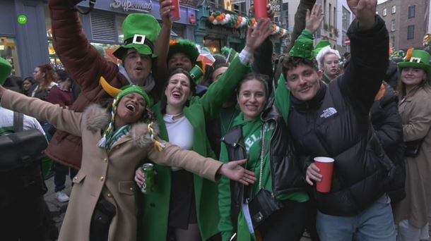 Irlandeses celebrando el día de Saint Patrick
