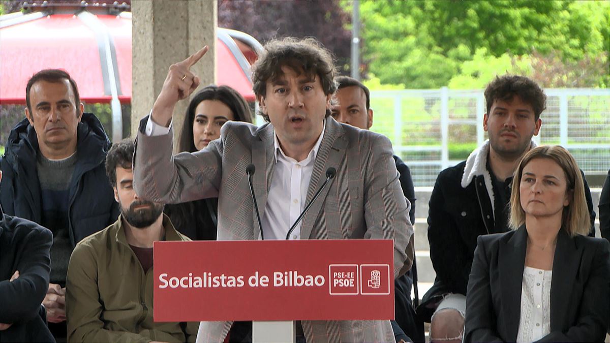 El secretario general del PSE-EE, Eneko Andueza, en Bilbao. Foto: EITB Media