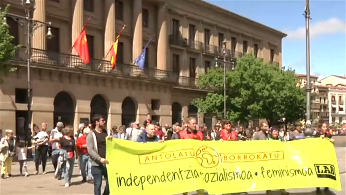 Manifestaciones del 1 de mayo en Pamplona. Foto: EITB Media.
