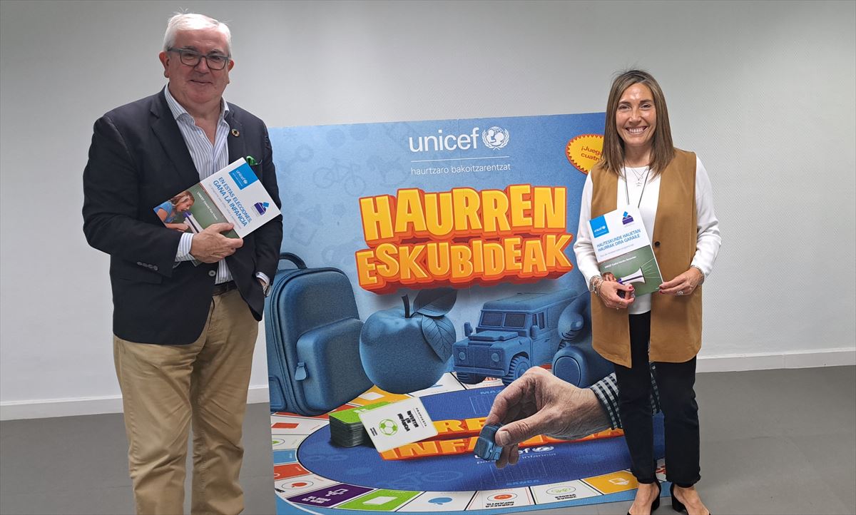 Responsables de Unicef, en la rueda de prensa. 