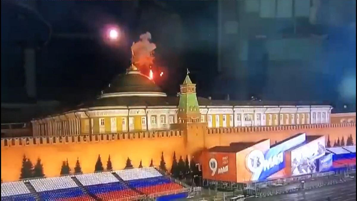 Ataque al Kremlin ruso. Imagen extraída de un vídeo de EITB MEDIA.