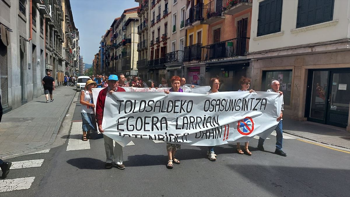 Imagen de la marcha que ha recorrido hoy Tolosa. Foto: Euskadi Irratia