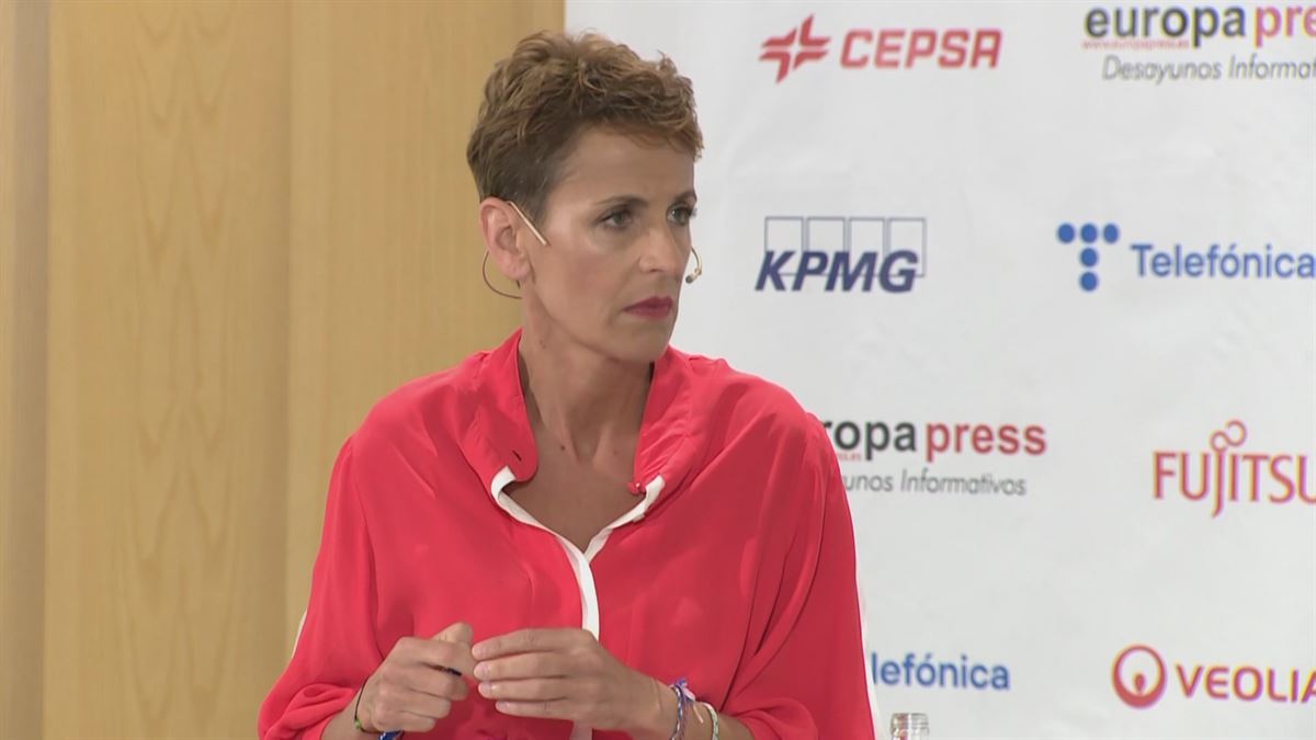 María Chivite. Imagen obtenida de un vídeo de Europa Press.