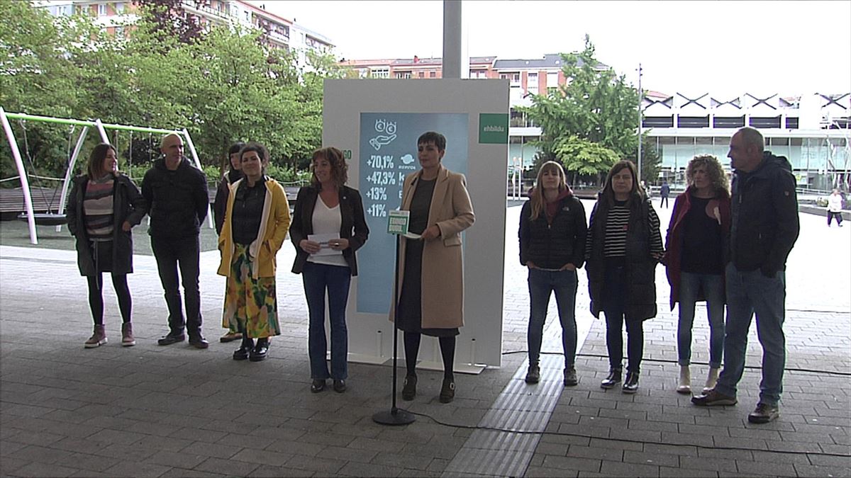 Acto de EH Bildu en Vitoria. Imagen obtenida de un vídeo de EITB Media.