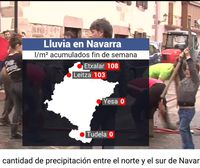 Las lluvias torrenciales del fin de semana causan graves problemas al norte de Navarra y en Pamplona