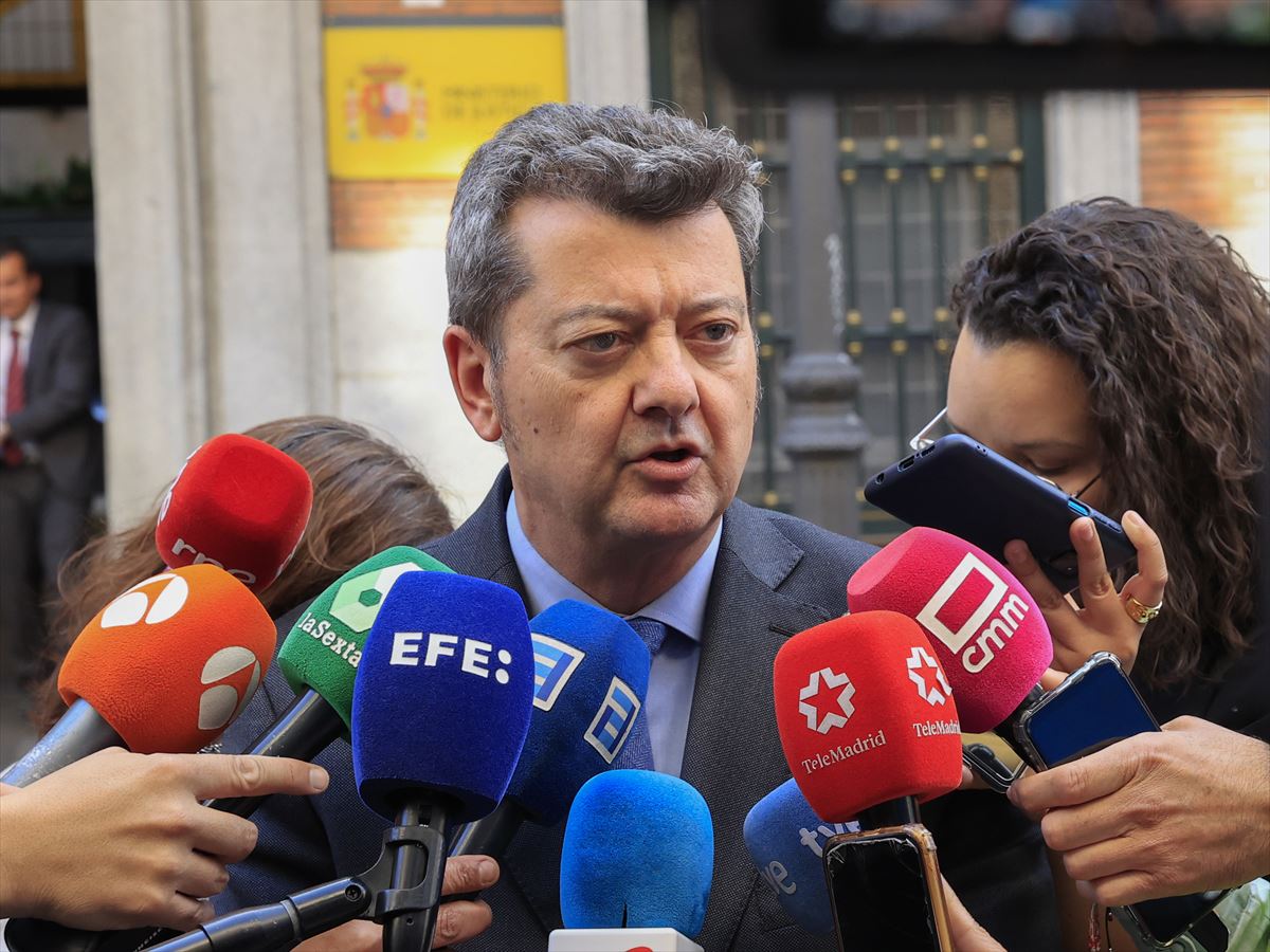 Edmundo Rodríguez, magistrado de la Audiencia de Bilbao, tras la reunión de hoy. Foto: EFE