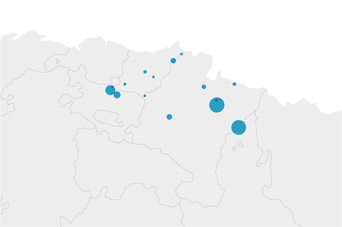 Mapa de los principales embalses de Hegoalde. Foto: EITB MEDIA