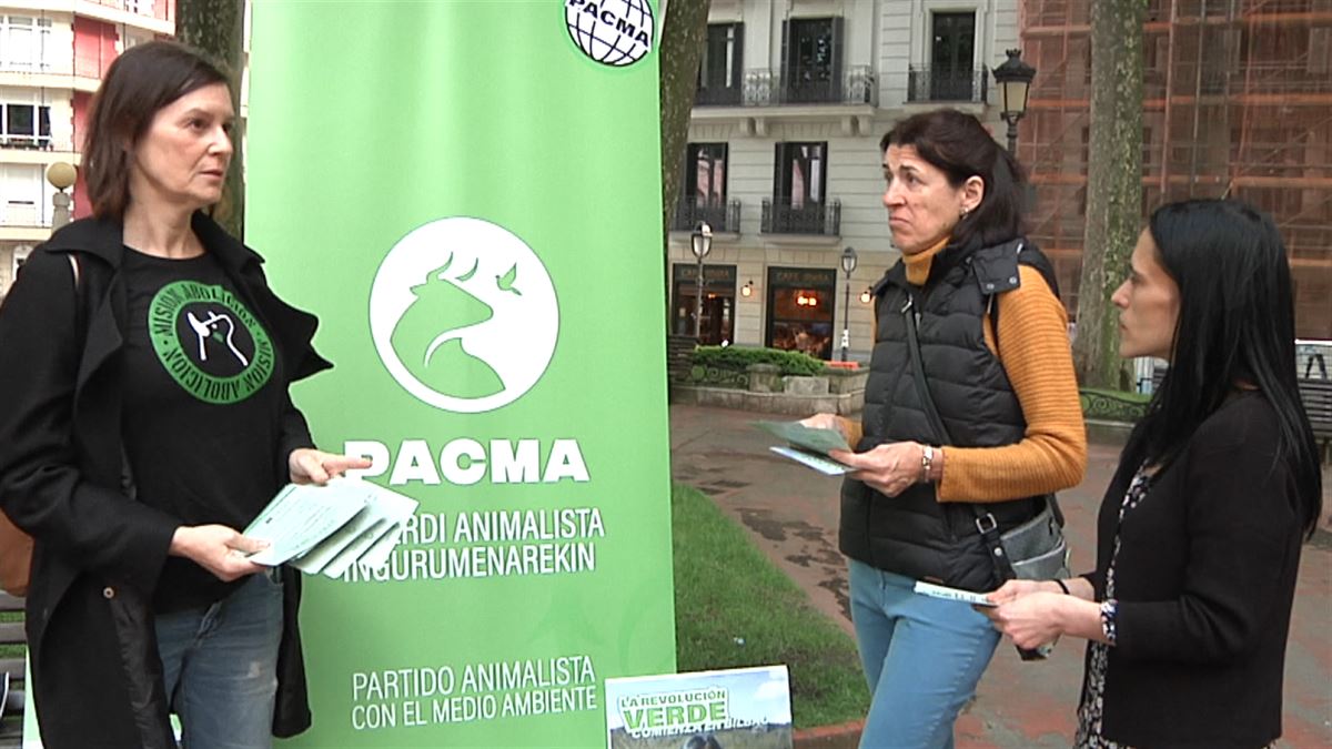 Candidatas de PACMA en Bilbao. Foto: EITB Media.