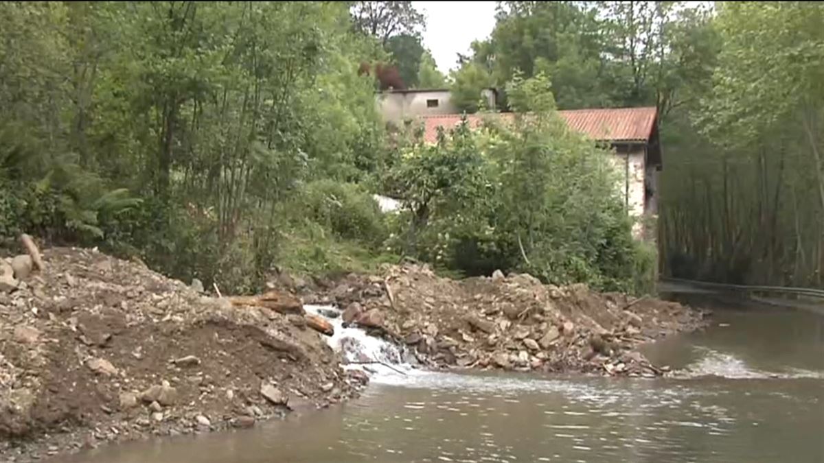 Inundaciones en Bera, Navarra. Imagen extraída de un vídeo de EITB MEDIA.