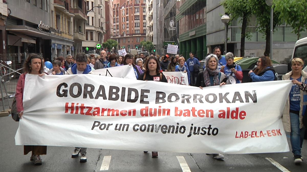 Manifestación de la plantilla de Gorabide, el pasado mes de mayo. Foto de archivo: EITB Media