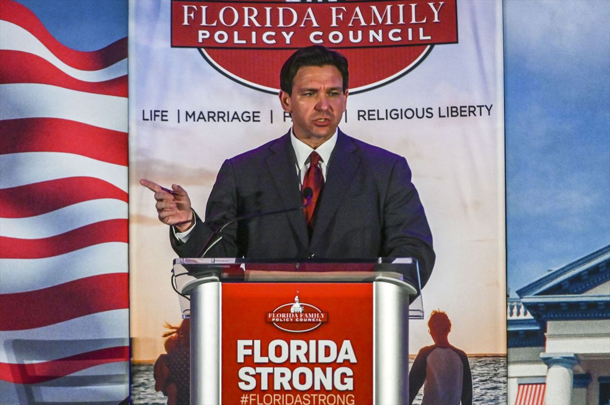 Ron DeSantis, el gobernador de Florida, candidato republicano que se enfrentará a Trump. Foto: EFE