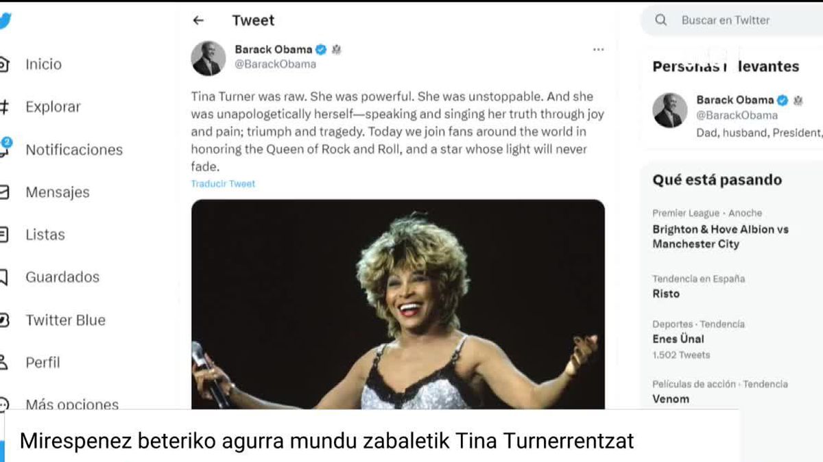 La fallecida Tina Turner recibe miles de gestos de cariño en todo el mundo. Imagen: EITB MEDIA.