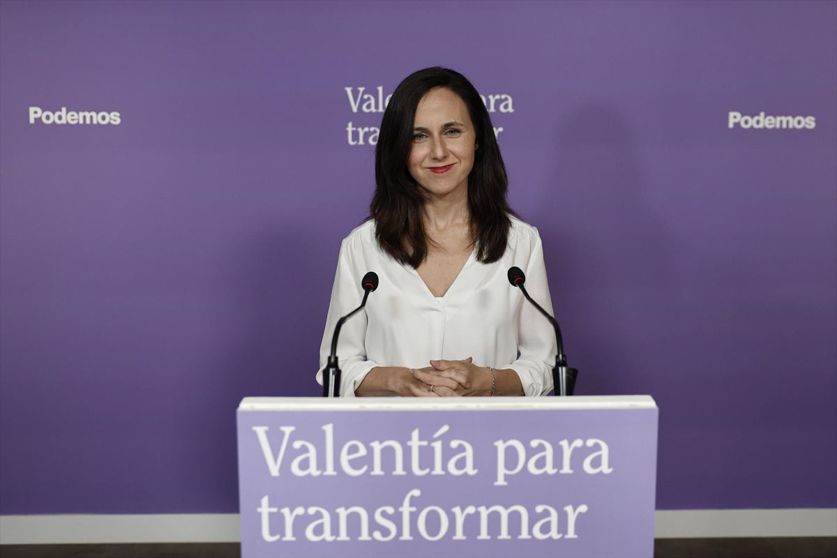 La secretaria general de Podemos, Ione Belarra. Foto: EFE