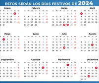 El calendario laboral de 2024