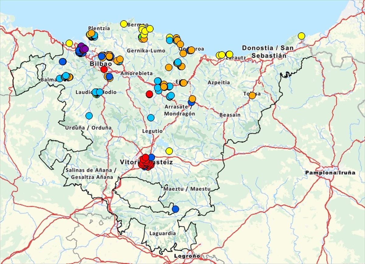MApa de las zonas sin tabaco. Foto: Gobierno Vasco
