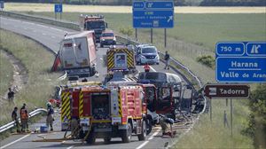 Kamioilari bat hil da Agurainen izandako istripuan