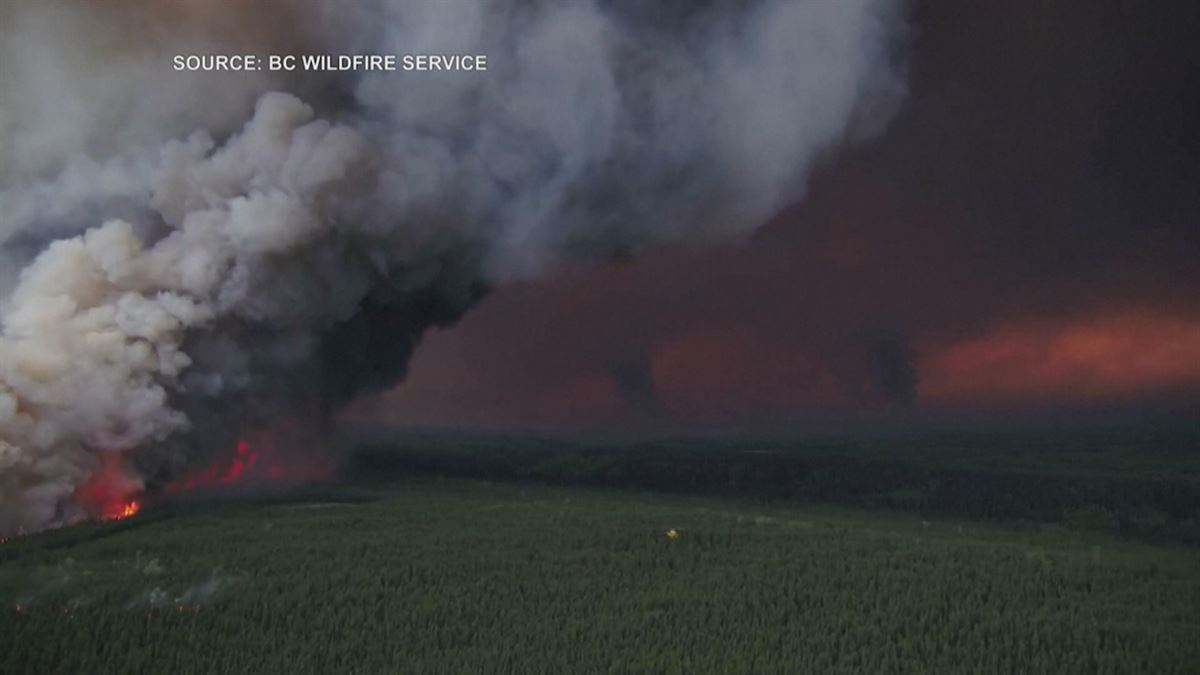 Incendio en Canadá. Imagen obtenida de un vídeo de agencias.