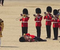 Tres militares se desploman por el calor durante una revista ante el príncipe Guillermo