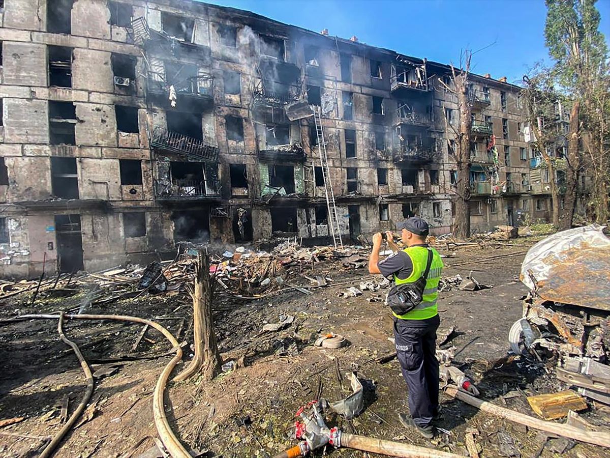 Ataque en Krivói Rog. Foto: EFE.