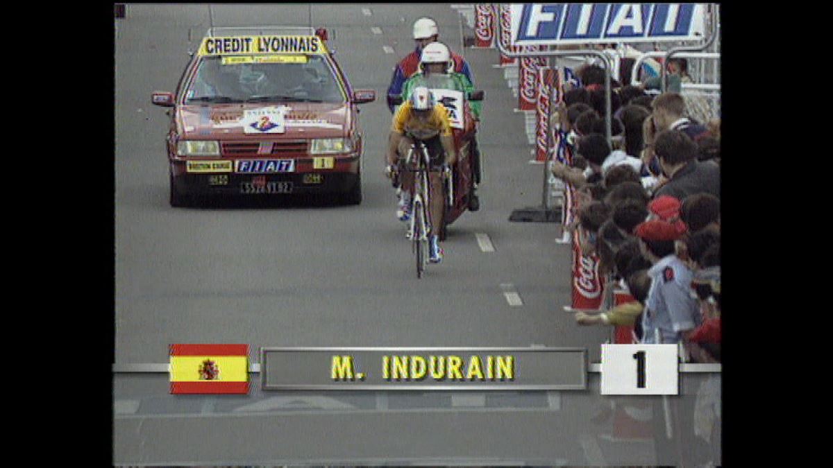 Miguel Indurain era el rey en el Tour que salió de Donostia