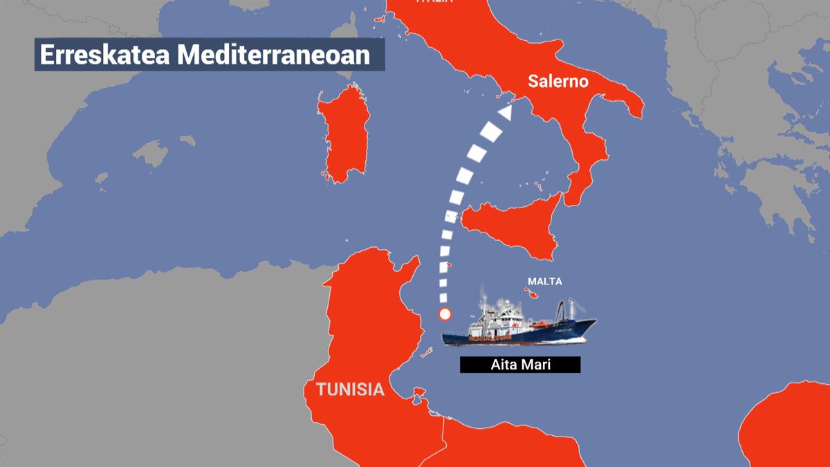 Aita Mariren erreskatea Mediterraneoan. Argazkia: @maydayterraneo