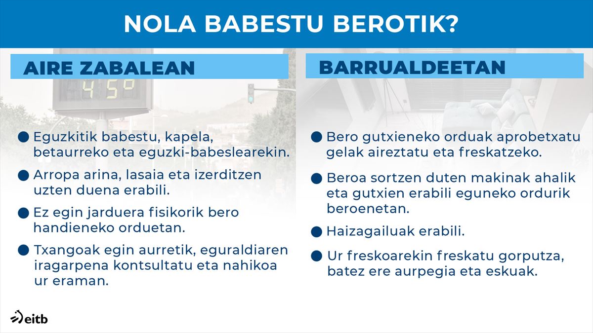 Berotik babesteko gomendioak.