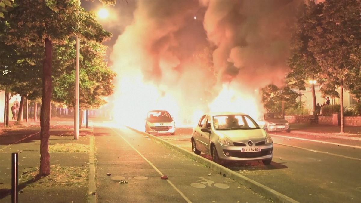 Disturbios en Francia. Imagen obtenida de un vídeo de Agencias.
