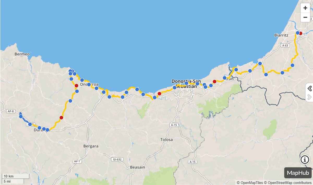 2023ko Frantziako Tourraren 3. etaparen ibilbidea. 