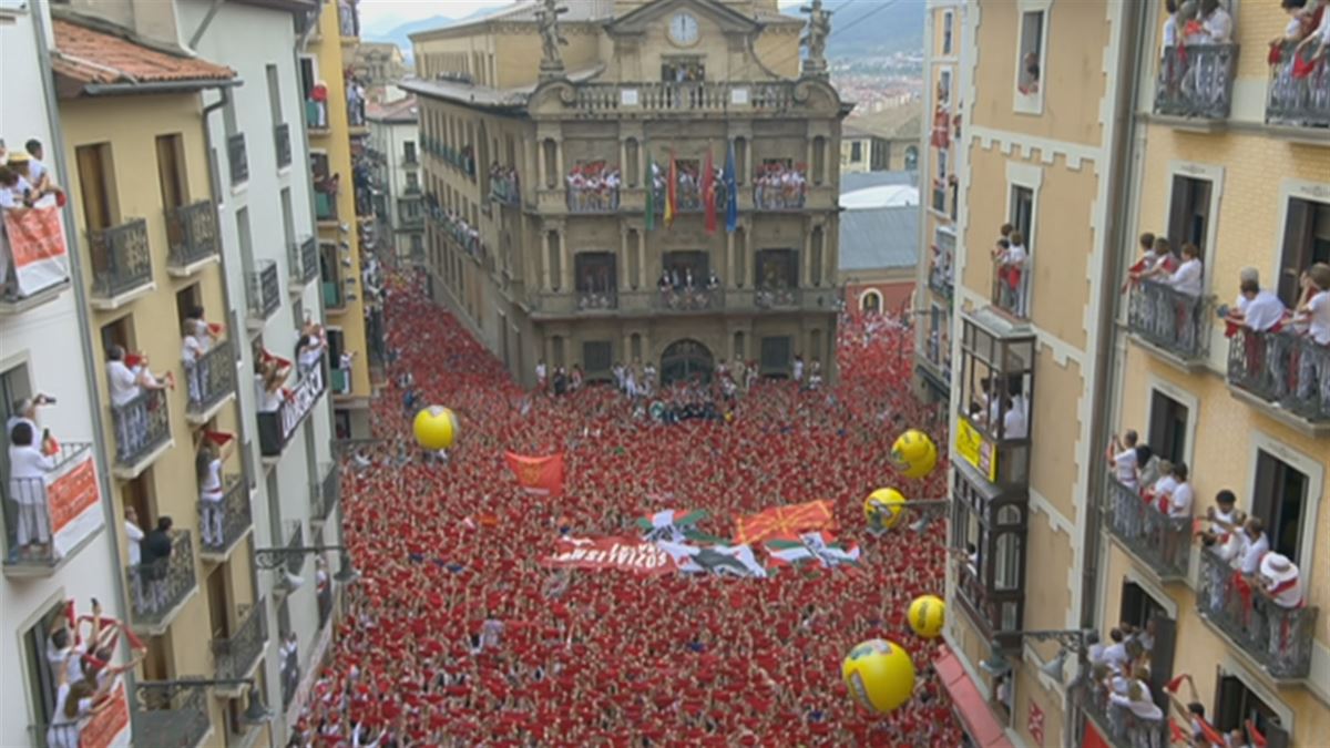 Sanferminak. EITB Mediaren bideo batetik ateratako irudia.