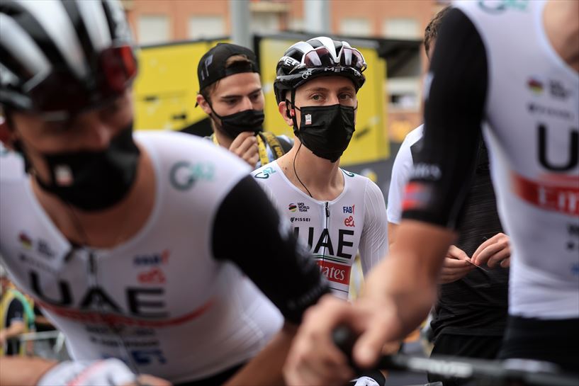 Tadej Pogacar 1. etapan. Argazkia: EFE