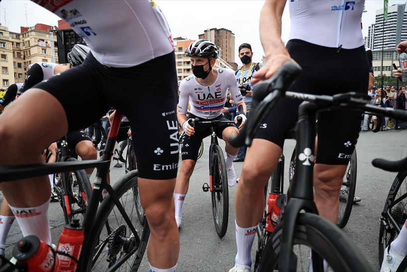 Tadej Pogacar 1. etapan. Argazkia: EFE