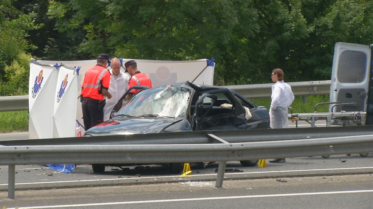 Un hombre ha fallecido en un accidente de tráfico en Urnieta. Imagen obtenida de un vídeo de EITB.