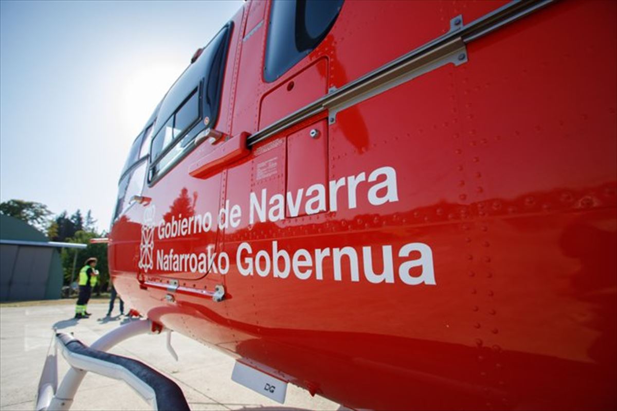 Helicóptero medicalizado del Gobierno de Navarra. Imagen: 112 SOS Navarra