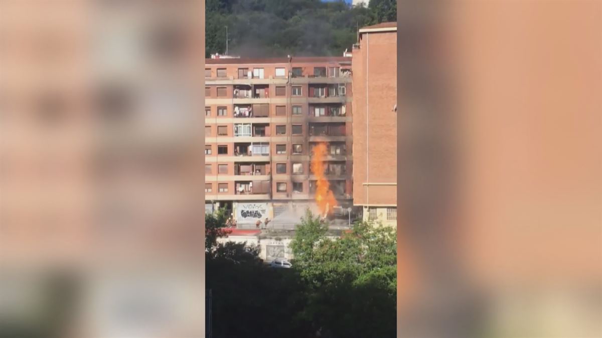 Lugar del suceso. Imagen obtenida de un vídeo de los Bomberos de Bilbao.