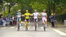 Vingegaard, Pogacar, Philipsen y Ciccone posan con sus maillots de ganadores,&#8230;
