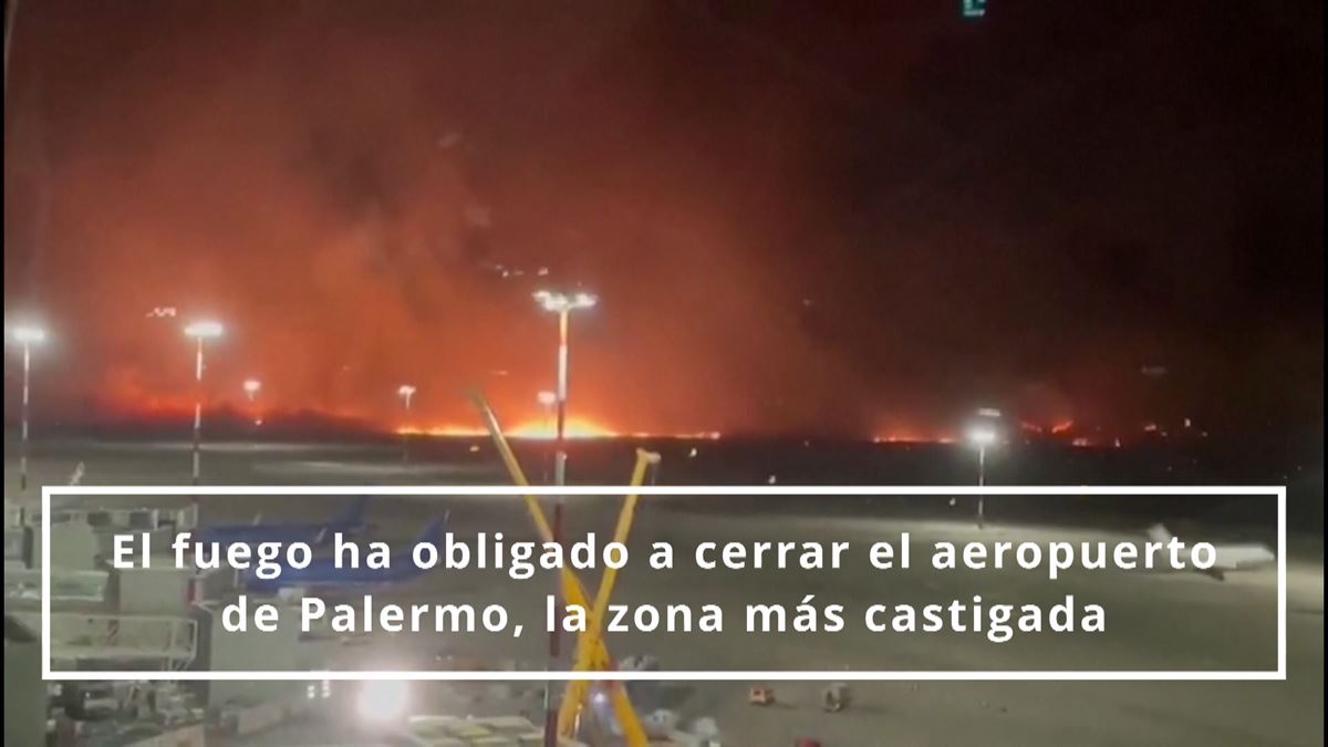 Fuego en Palermo.