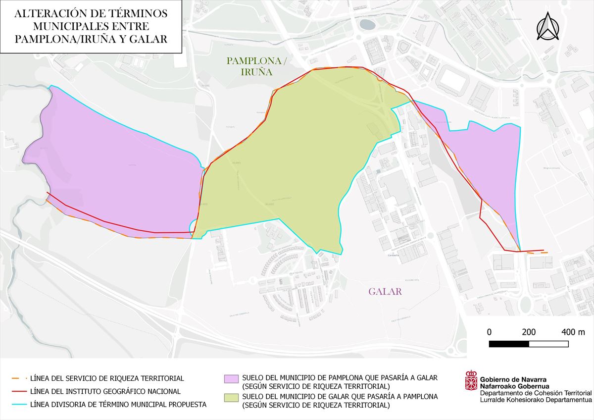 Iruñea eta Galar arteko mugak aldatzeko proiektua. Argazkia: Nafarroako Gobernua