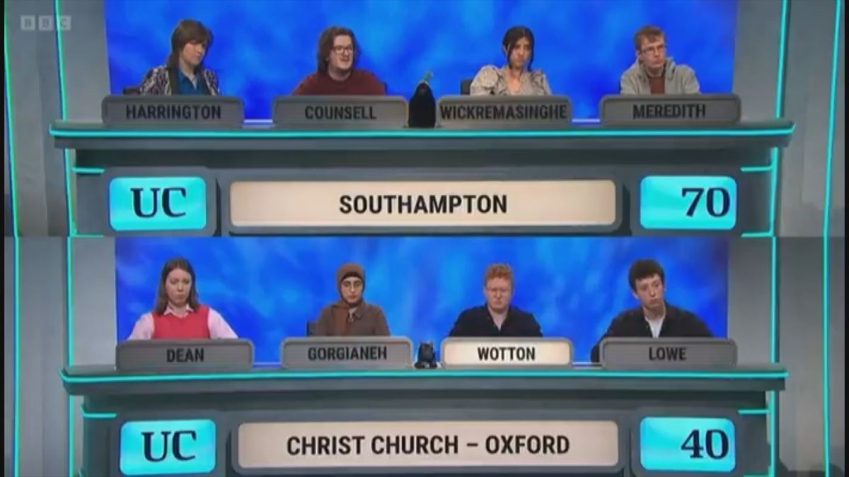 Imagen del concurso "University Challenge" de BBC Two